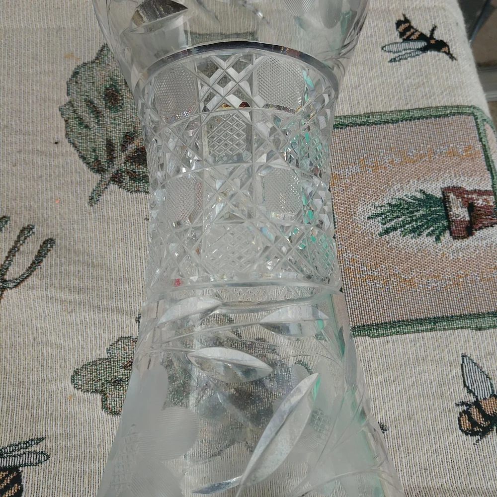 Botanical Elegant Vintage Crystal Hand-Cut Heavy 12